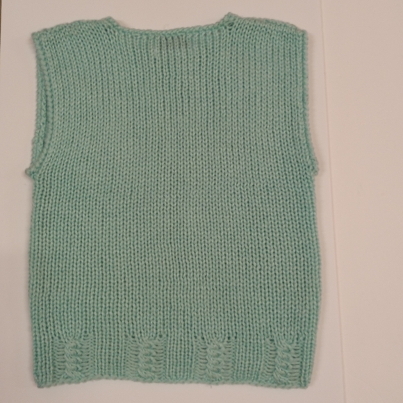 Vintage Pastel Cable Handknit Sweater Vest - Picture 3 of 9